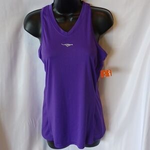 Cheetah tank, purple v-neck,  racer back